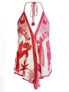 Farm Rio Tropical Dream Halter Top Blouse XS